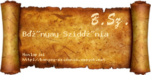 Bányay Szidónia névjegykártya